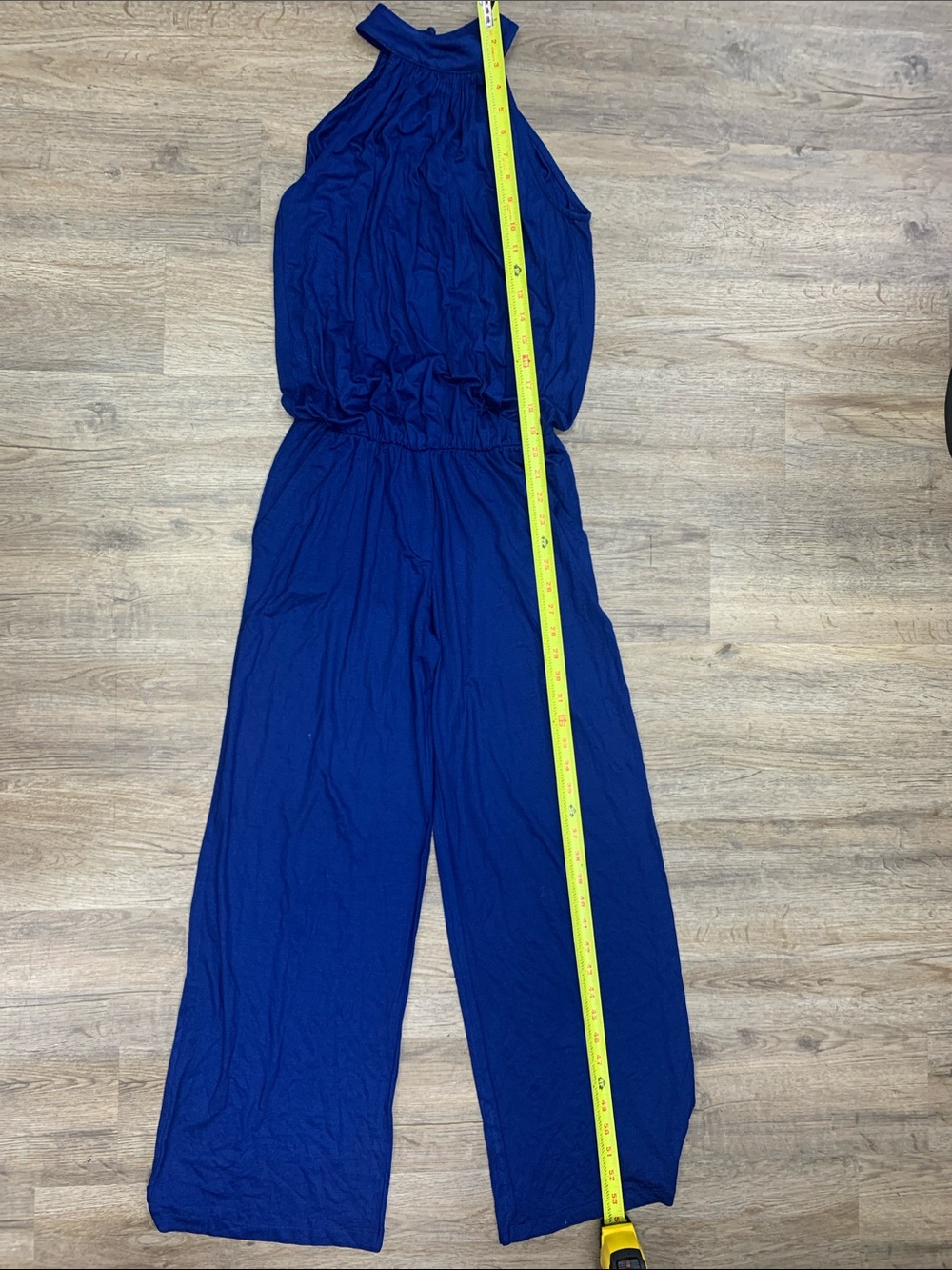 Trina Turk Navy Halter Wide-Leg Jumpsuit